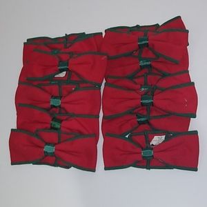 14 Pc Christmas Cloth Napkins Holders